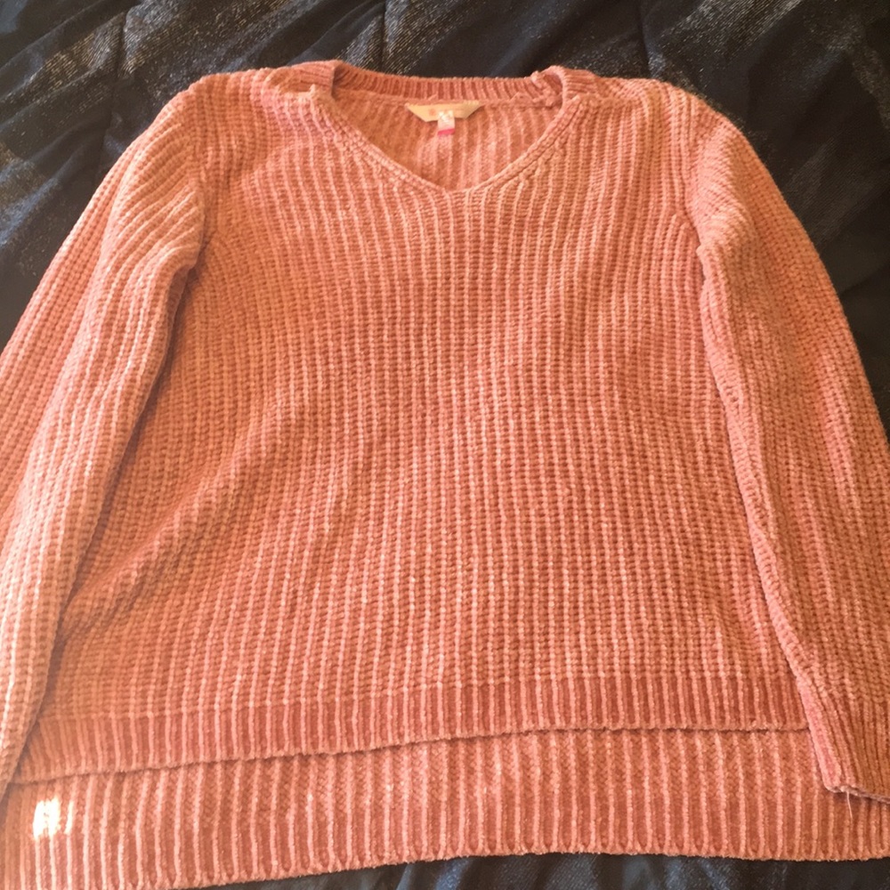 Pink rose fall sweater